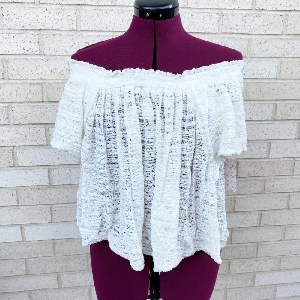 NWT Free People Thrills Frills Knit Top Sweater Size Small